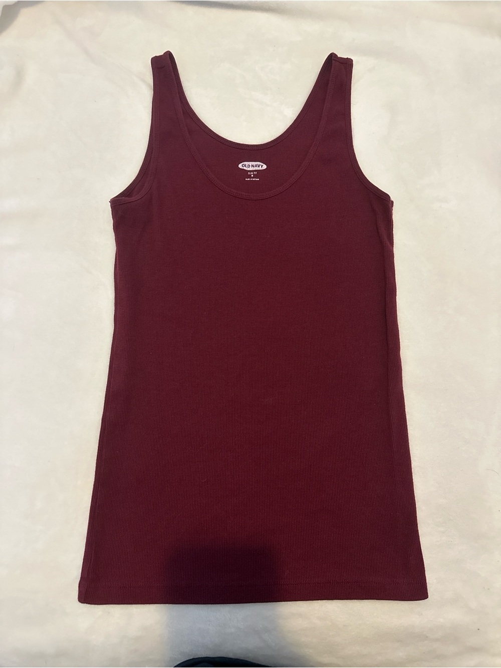 Old Navy Women's Ribbed Slim Fit Tank Top - Burgundy